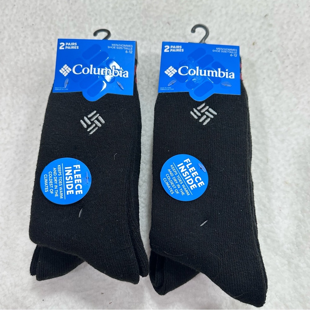 Men’s Columbia Black Fleece Lined Socks -